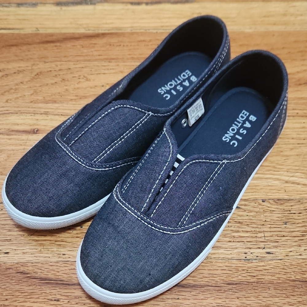 Basic Editions Black Loafers Slip-On Shoes Womens